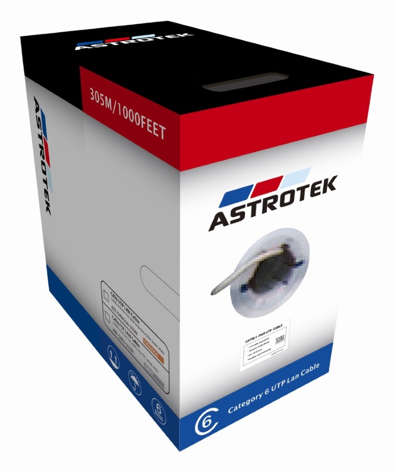 Astrotek CAT6 FTP Cable 305m Roll - Blue Full 0.55mm Copper Solid Wire Ethernet LAN Network 23AWG 0.55cu Solid 2x4p PVC Jacket