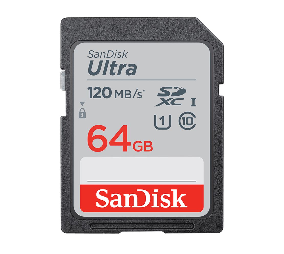 SanDisk Ultra 64GB SDHC SDXC UHS-I Memory Card 120MB/s Full HD Class 10 Speed Shock Proof Temperature Proof Water Proof X-ray Proof Digital Camera