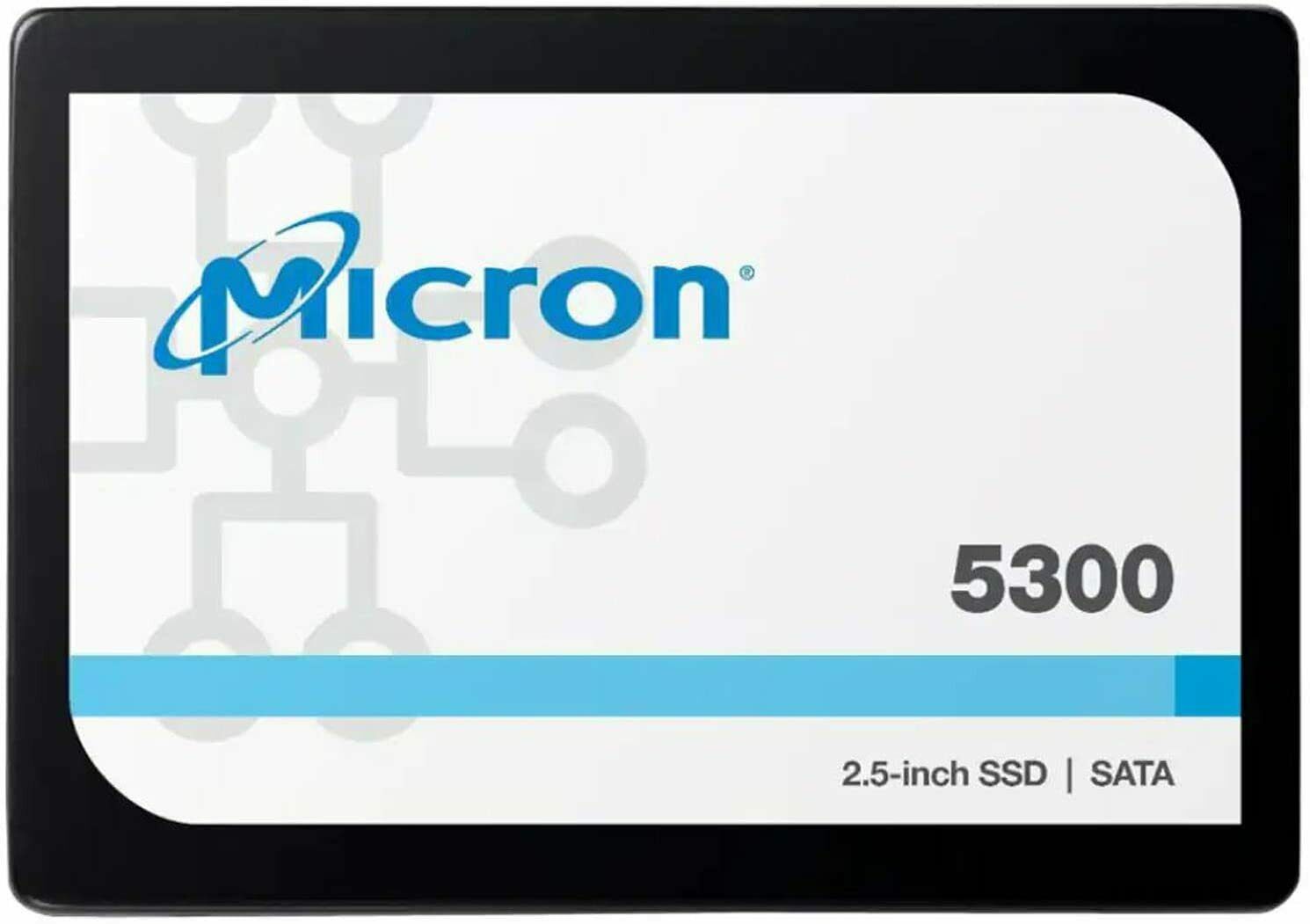 Micron 5300 PRO 1.92TB 2.5' SATA SSD 540R/520W MB/s 95K/30K IOPS 5256TBW AES 256-bit encryption Server Data Centre 3 Mil hrs 96-Layer TLC NAND 5yrs