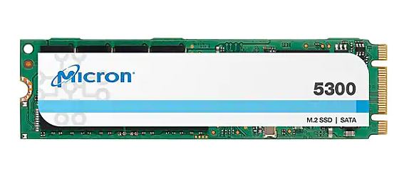 Micron 5300 PRO 480GB M.2 SATA SSD 540R/410W MB/s 85K/36K IOPS 1324TBW AES 256-bit encryption Server Data Centre 3 Mil hrs 96-Layer TLC NAND 5yrs