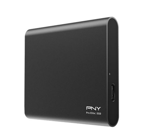 PNY Pro Elite 1TB External Portable SSD 890MB/s 900MB/s R/W USB 3.1 Gen 2 Type-C USB-A Sleek Compact Acronis True Image Data Protection Software