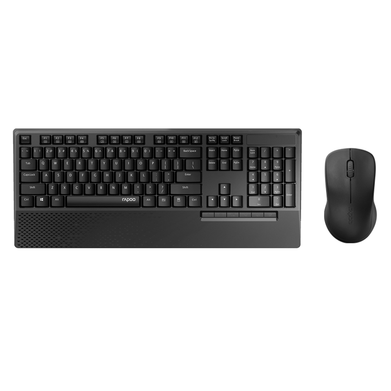 RAPOO X1960 Wireless Mouse and Keyboard Combo with Palm Rest - 1000DPI, Wireless 2.4G, 10m Range, Spill Resistant, Plug-and-Play 1 Year Battery Life