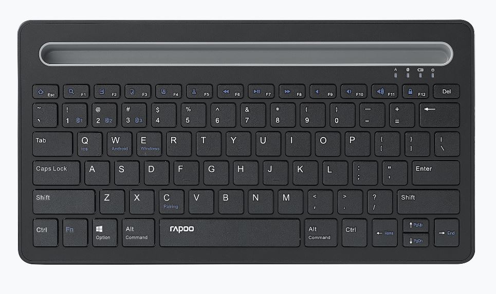 RAPOO XK100 Bluetooth Wireless Keyboard - Switch Between Multiple Devices, Computer, Tablet and Smart Phone - For Windows, Mac, Andriod, iOS