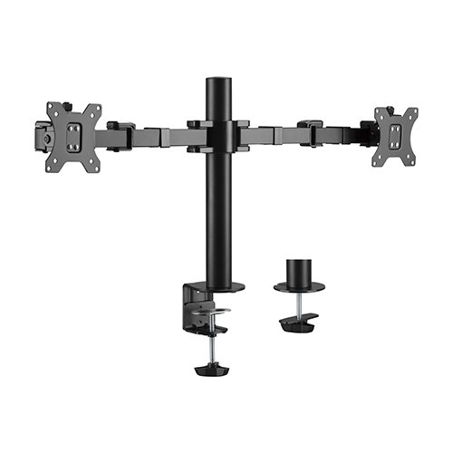 Brateck Dual Monitors Affordable Steel Articulating Monitor Arm Fit Most 17'-32' Monitors Up to 9kg per screen VESA 75x75/100x100