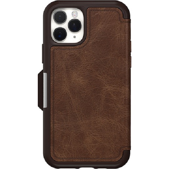 OtterBox Apple iPhone 11 Pro Strada Series Case - Espresso Brown (77-62542), Drop Protection, Genuine Leather, Easy On/Off, Card Slot, Screen Cover