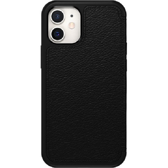 OtterBox Apple iPhone 12 Mini Strada Series Case - Shadow Black (77-65371),  Classic, Distinctive And Elegent Folio Case, Slim Profile, Card Holder