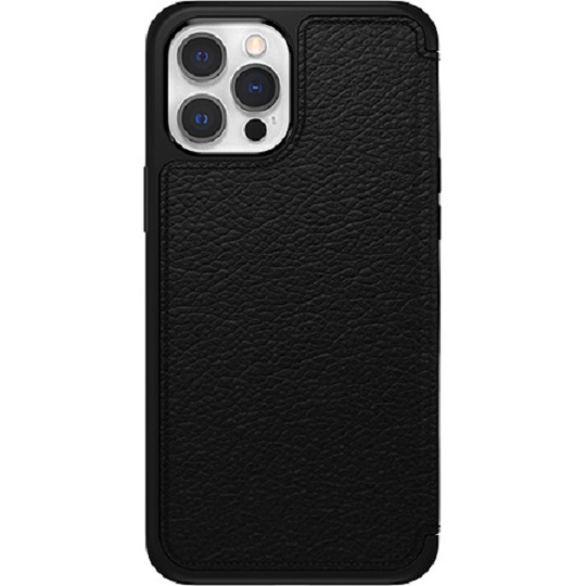 OtterBox  Apple iPhone 12 Pro Max Strada Series Case - Shadow Black (77-65468), Classic, Distinctive And Elegant Folio Case, Slim Profile