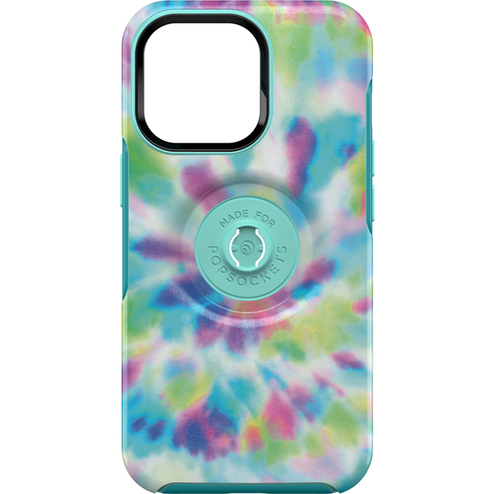 OtterBox Apple iPhone 13 Pro Otter + Pop Symmetry Series Antimicrobial Case - Day Trip Graphic (Green/Blue/Purple) (77-84578), Integrated PopGrip
