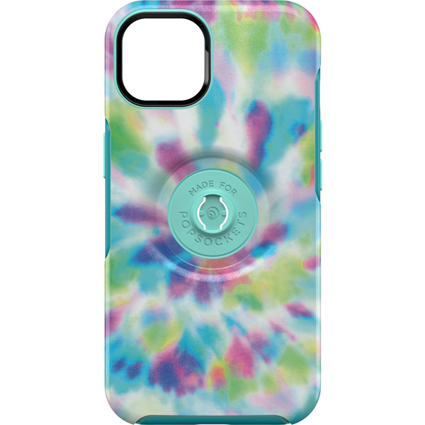 OtterBox Apple iPhone 13 Otter + Pop Symmetry Series Antimicrobial Case - Day Trip Graphic (Green/Blue/Purple) (77-85405), Integrated PopGrip