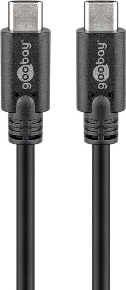 Goobay USB-C SuperSpeed 3.0 Gen 1 USB C 1M Cable Male to Male Black - 5V Voltage, 3A, Nickel Material, Round Cable, Copper Inner Conductor Material