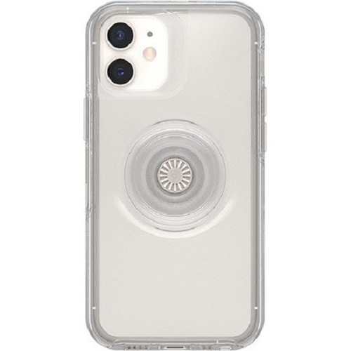 Otterbox Apple iPhone 12 mini Otter + Pop Symmetry Series Clear Case- Clear Pop (77-65760), Integrated PopGrip, Swappable PopTop, Easy On/Off