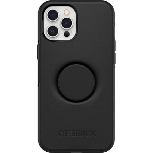 Otterbox Apple iPhone 12 Pro Max Otter + Pop Symmetry Series Case - Black (77-65484), Integrated PopGrip, Swappable PopTop, Pocket-Friendly Design