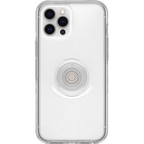 Otterbox Apple iPhone 12 Pro Max Otter + Pop Symmetry Series Clear Case - Clear Pop (77-65782), Integrated PopGrip, Swappable PopTop, Easy On/Off