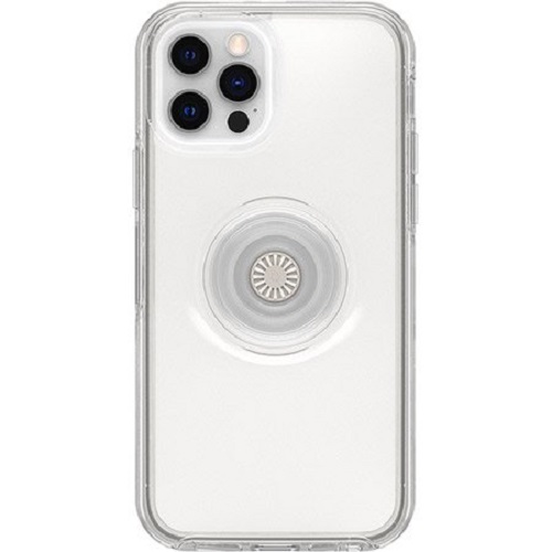 Otterbox Apple iPhone 12 and iPhone 12 Pro Otter + Pop Symmetry Series Clear Case - Clear (77-65771), Integrated PopGrip, Swappable PopTop