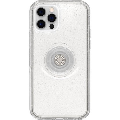 Otterbox Apple Phone 12 and iPhone 12 Pro Otter + Pop Symmetry Series Clear Case - Stardust Pop (77-66228), Integrated PopGrip, Swappable PopTop
