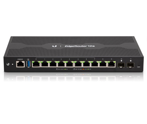 Ubiquiti EdgeRouter 12P - 10-Port Gigabit Router, 2 SFP Ports- 24v Passive PoE In and Out (All Ports) - 1GHz Quad Core Processor - 1GB RAM