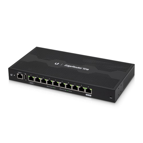 Ubiquiti EdgeRouter 10X - 10-Port Gigabit Router - 24v Passive PoE In and Out (Limited) - 880MHz Dual Core Processor - 512MB RAM and Storage