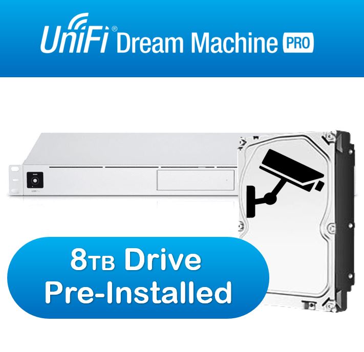 Ubiquiti UniFi Dream Machine Pro Enterprise Security Gateway & Network Appliance – Includes Surveillance 8TB HDD Pre-Installed