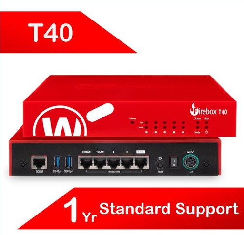 WatchGuard Firebox T40 with 1-yr Standard Support (AU) - Only available to WGOne Silver/Gold Partners