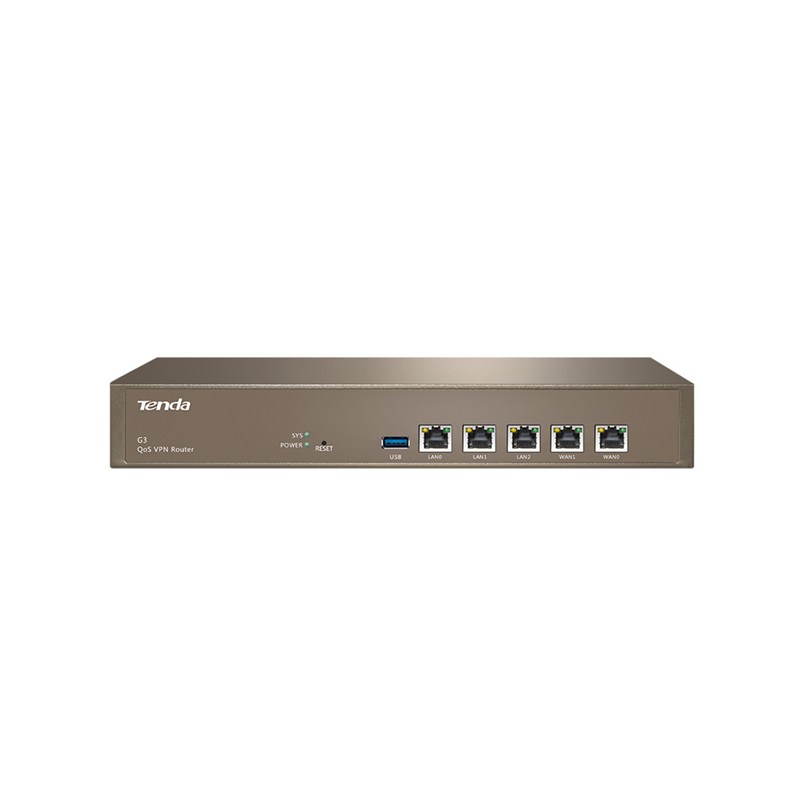 Tenda G3 5-port Gigabit QoS VPN Router / Gateway, 4 WAN Ports, Portal Authentication, AP Management, QoS Bandwidth Management, PPTP/L2TP/IPSec