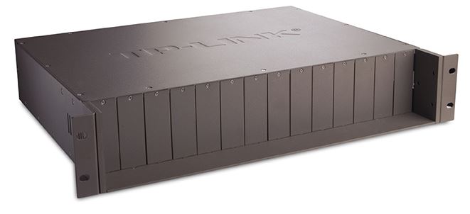 TP-Link MC1400 19' 2U Rackmount Chassis for 14-Slot Media Converters, Redundant Power Supply, Hot-Swappable, Mounted,Two Cooling Fans