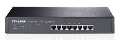 TP-Link TL-SG1008 8-Port Gigabit Unmanaged Switch 13' Desktop Rackmountable Steel Case Fanless Supports MAC address 802.1p/DSCP QoS