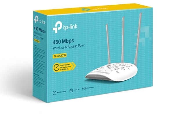 TP-Link TL-WA901N 450Mbps Wireless N Access Point 2.4GHz (450Mbps)  802.11bgn Fixed Omni Directional Passive PoE