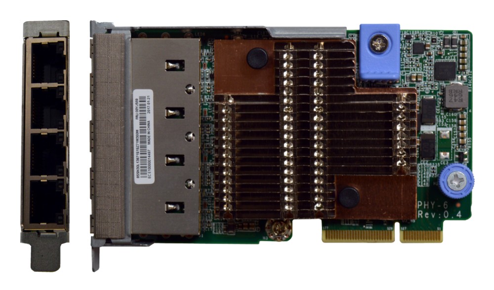 LENOVO ThinkSystem 1Gb 4-port RJ45 Gigabit Ethernet LOM for SR630/SR650 Rackmount Servers