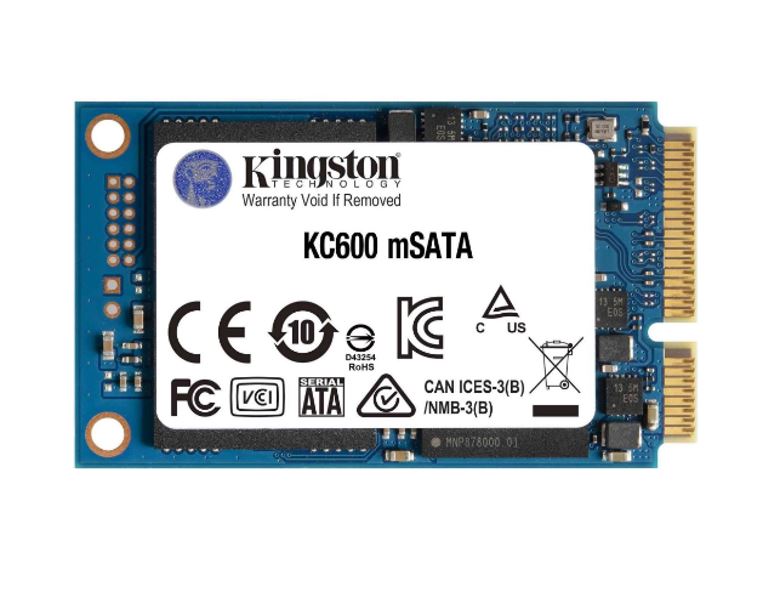 Kingston KC600 256GB 2230 mSATA SSD 550/500MB/s 90K/80K IOPS 150TBW 1M hrs MTBF XTS-AES 256-bit Encryption 5yrs