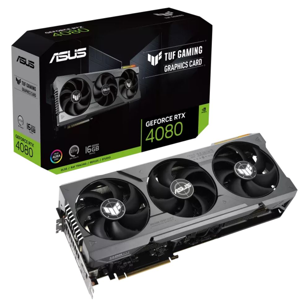 ASUS NVIDIA GeForce TUF-RTX4080-16G-GAMING RTX4080 16GB GDDR6X 2505 MHz Boost, 2xHDMI 2.1a,3xDP 1.4a