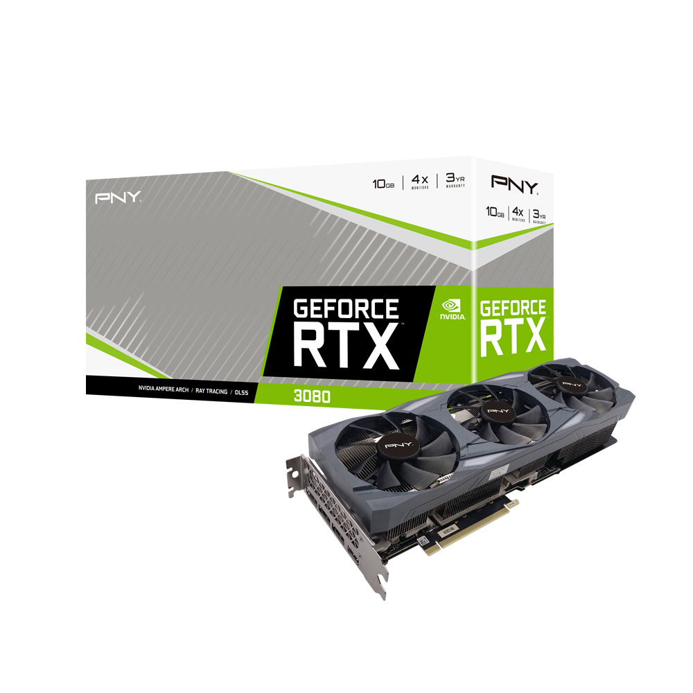 PNY NVIDIA GeForce RTX 3080 10GB XLR8 Gaming UPRISING Edition Triple Fan 8704 Cuda 19Gbps 1440/1710MHz 8K@60Hz 3xDP HDMI 4xDisplays Video Card (LS)