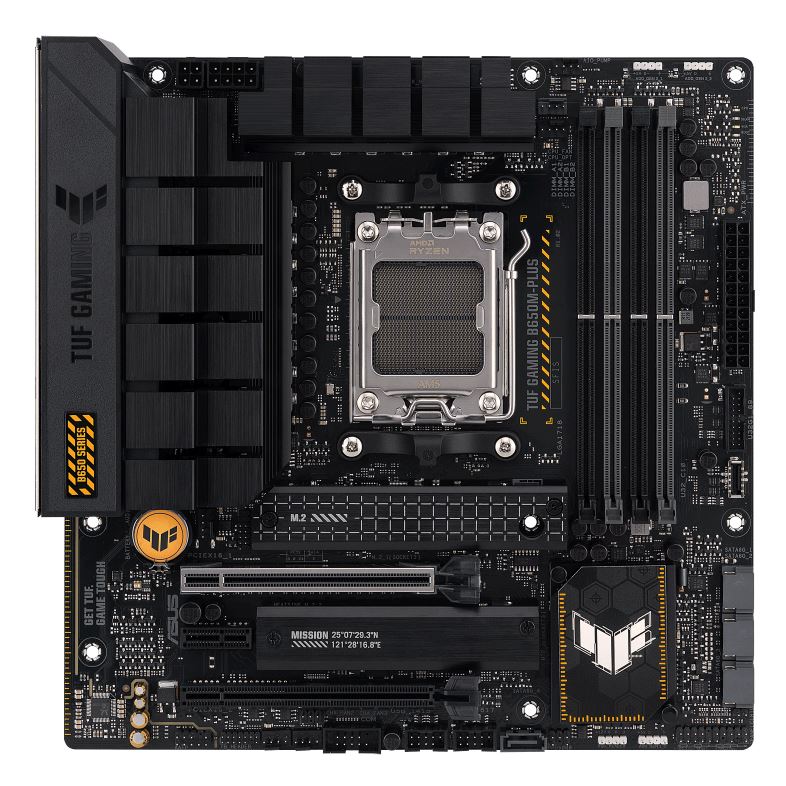 ASUS TUF GAMING B650M-PLUS (AM5) Micro-ATX Motherboard 4xDDR5 128GB,1x PCIe 4.0/3.0 x16 slott,2 x M.2 slots,4 x SATA,,Realtek 2.5Gb Ethernet