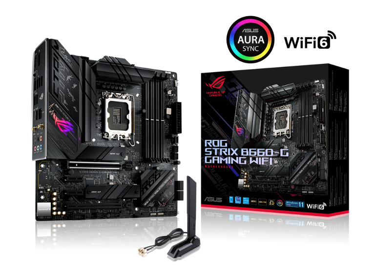 ASUS ROG STRIX B660-G GAMING WIFI Intel LGA 1700 mATX Motherboard PCIe5.0, DDR5, WiFi 6, Intel 2.5 Gb Ethernet, 2xPCIe 4.0 M.2 With Heatsink RGB WIFI6