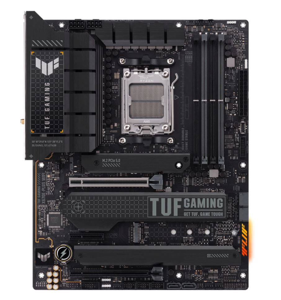 ASUS TUF GAMING X670E-PLUS WIFI (AM5) ATX Motherboard 4x DDR5 128GB,1 x PCIe 5.0 x16,4 x M.2,4 x SATA,HDMI.DP,2.5Gb Ethernet